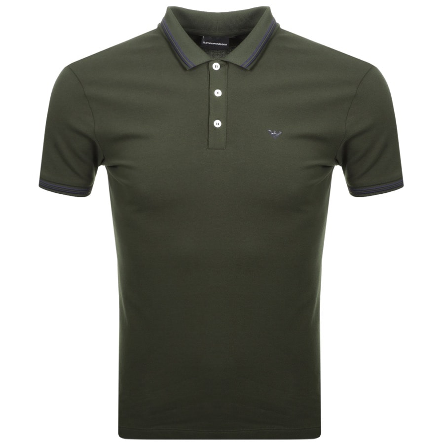 Alternative Image for ProductEmporio Armani Short Sleeved Polo T Shirt Green1